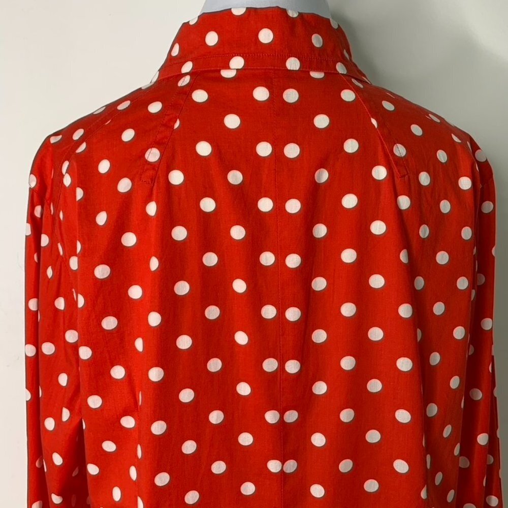 Christian Lacroix Women's Red White Polka Dot Long Sleeve Button Down Shirt 44 - Picture 10 of 15